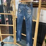 Miss Me  Studded Fleur de Lis Denim Boot Cut Low Rise Blue Jeans - Sz 28 🧡🎀 Photo 8