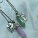 Silver Heart Best Friend Crystal Stone Necklaces Photo 9