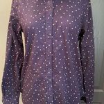 Garnet Hill  Navy Button Down Officecore Women's Top Photo 0