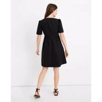 Madewell Black Poplin Tie Front V-Neck Short Sleeve Mini Dress Size 8 Photo 3