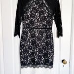 Alexis • Whitney Dress black white lace two tone colorblock sheath midi Photo 1