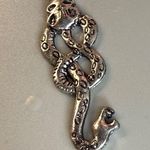 Snake Skull Pendant Charm for Necklace Silver Color Metal Goth Photo 1