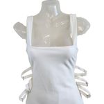 H:ours White Square Neck Corset Tie Front Bodycon Mini Dress Size XS Photo 2