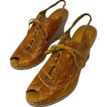 Timberland Earthkeepers US Size 9 Brown Leather Peep Toe Sling Back Wedge Heels Photo 3