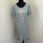Hidden Alley Light Blue & Pink Floral Embroidered Mini Dress Photo 6