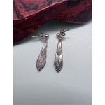 Sterling Silver Italian Riccio Art Deco Geometric Style Drop Earrings Photo 1