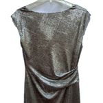 Connected Apparel NWOT 8 Women’s Formal Gown Dress Silver Taupe Cowl Neckline Photo 6