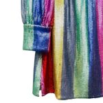 RIXO Ava Rainbow Sequin Stripe Mini Dress Balloon Sleeve Long Sleeve XS Photo 14