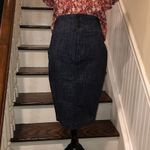 LONDON Women’s Denim Maxi Jean Long Skirt With Center Back Vent Pockets Sz 8 Blue Photo 8