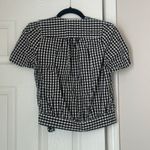 Madewell  Short-Sleeve Wrap Top in Gingham Check Size S Small Photo 4