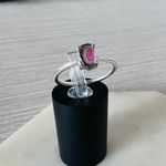 Natural Watermelon Tourmaline 925 Sterling Silver Ring Pink Photo 3