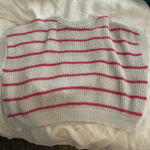 Pink striped short sleeve sweater Size M Photo 0