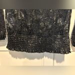 Grass Collection NWOT Black Floral Lace Longe Sleeve Top Photo 2