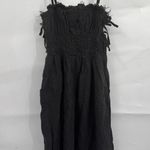 A Ren. Midi Dress Women Medium Black Whimsigoth Grunge Retro Hobo Lagenlook Art Photo 0