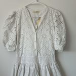 Maje  White Lace Embroidered Floral Eyelet Mini Dress Size: 2 Photo 3