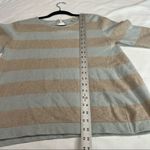 Cortland Park Light Blue Tan 100% Cashmere Sweater Pearl button closure Size L Photo 5