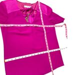 Trina Turk Escondido Short Sleeve Gold Tassel Fringe Top in Fuchsia Pink Small Photo 9