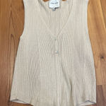 Pink Rose  Ribbed V-Neck Vest Sweater Women’s Neutral Sleeveless Stretchy Large Photo 0