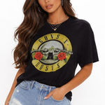 Guns N' Roses Band Graphic Oversized Short Sleeve Tee Size M Black Size M Photo 0