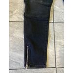 Free People Moto Biker Jeans Black Washed Denim Button Fly Ankle Zip Size 31 Photo 3