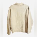 H&M Collared Knit Sweater Women’s XL Cream Pullover Deep V Polo Collar Soft Cozy Photo 3