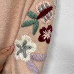 Boundless North Pink Fuzzy Floral Embroidered Crew Neck Sweater Womens L Grandma Size L Photo 8
