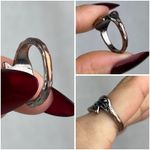 Source Unknown 3 Boho Rings Set Silver Leaves Gold Black Stripes Turquoise Howlite 5.5, 6, 6.5 Photo 12