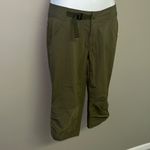 prAna  Olive Green Outdoor Nylon Blend Adjustable Waist Capri Pants- Size 4 Photo 2