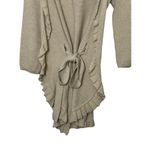 Love Hanna Andersson Tan Open Tie Waist Belt Cardigan Sweater Ruffle Trim XS Photo 2