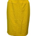 Tahari Skirt Womens 6 Bright Yellow Pencil Skirt Casual Business Office Preppy Photo 0