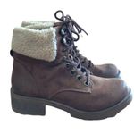 Target Brown and White  Lace Up Faux Fur Boot Photo 1