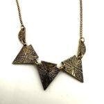 Gold tone triangle rhinestone necklace Photo 4
