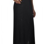 Pinko Black Pleated Knit Side Button Maxi Skirt Size Medium Photo 0