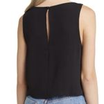 Open Edit  Women's Size Small Black Cowl Neck Crepe Tank NWT Elegant Draped Top Photo 3