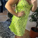 ZARA  Floral Spaghetti Strap Mini Slip Dress Lime Green XL Photo 1