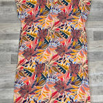 C&C California C+C California linen blend botanical short sleeve midi dress size large D2 Photo 0