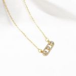 Rhinestone Bar Necklace Gold Photo 1