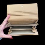 Burberry  Tan Calf Leather Long Wallet includes Certificate of Authenticity Photo 6