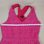 Nicole Miller Nicole by Hot Pink Lace Sleeveless Peplum V Neck Top Flowy Blouse Photo 6