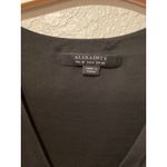 All Saints Annis knee length Dress Black Draped Front Sleeveless V-neck size 6 Photo 7