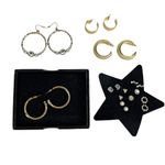 Lot of 10 Pairs of Hoops & Stud Pierced Earrings: LOFT AVON Gold Photo 0