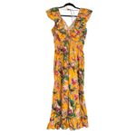 Love the Label Topanga Floral Yellow Tiered Midi Dress LARGE Photo 2