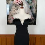 Elegant Lulu’s Extraordinary Glam Feather Trim Evening/Prom Gown! Black Size XS Photo 2