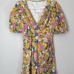 Rahi Cali Rahi Petra Floral Puff Sleeve Ruffle Trim Ruched Mini Dress Floral Medium Photo 1