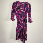 Diane Von Furstenberg  Wrap Dress 100% Silk Cuffed Sleeves Fuschia 4 Photo 4