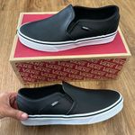 Vans  black leather slip on shoes sneakers new  Photo 7