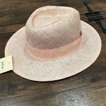NWT Justine Women's Remi Straw Grossgrain Band Summer Fedora Hat‎ Pink S/M Photo 1