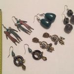 Lot Of 5 Silver Tone Costume Earrings Pierced Variety!!!! Photo 6