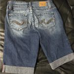 Ymi  women’s size 0 Jeans Denim Shorts with Red Stitching Photo 1