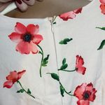 Hobbs London Elegant  Floral Long Sleeve Dress in White and Red Photo 4